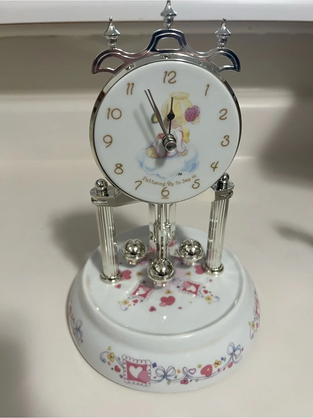 Precious Moments Collectible Glass Dome Anniversary Clock